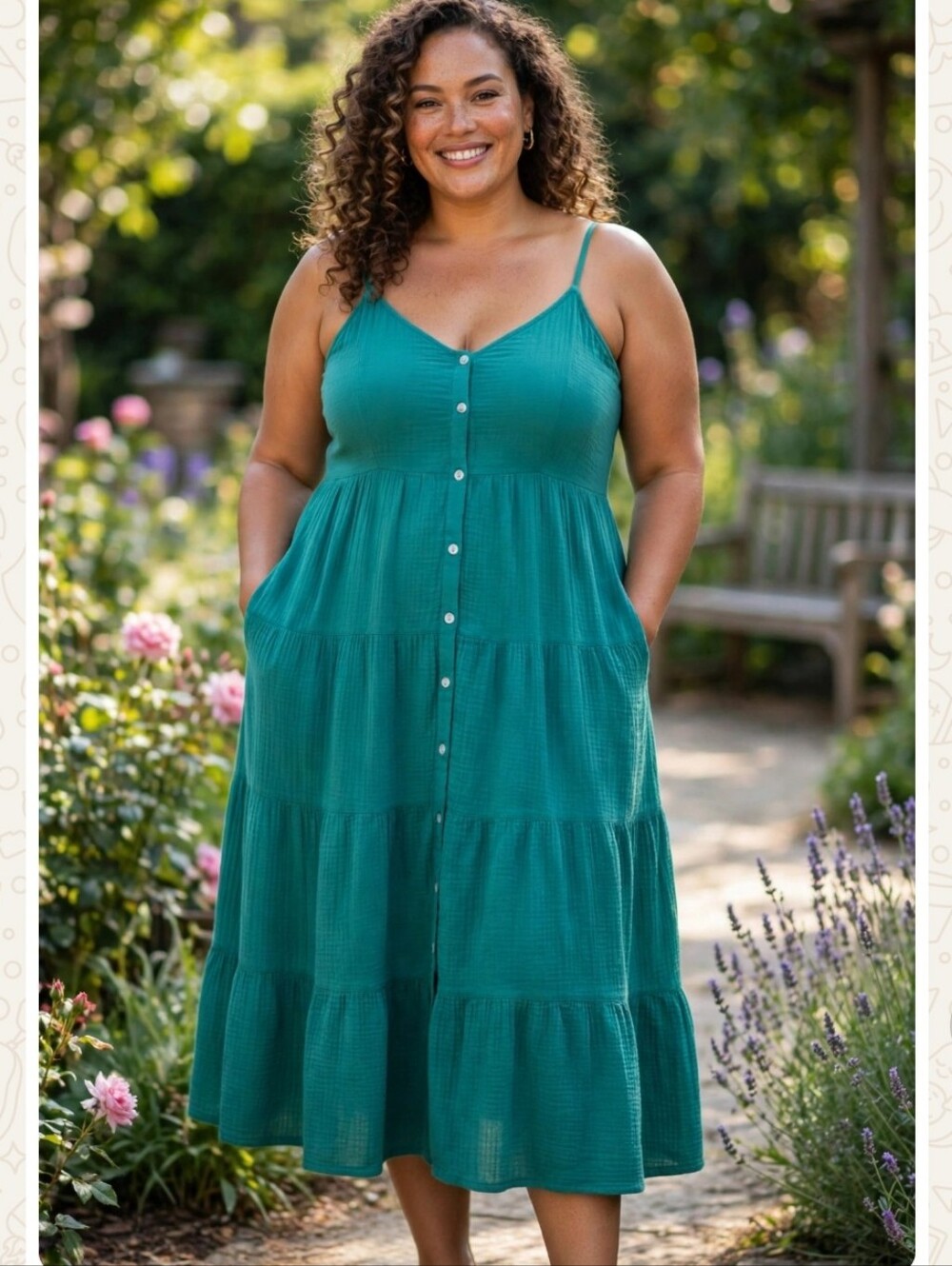 Plus Size Midi Dress 100% Cotton